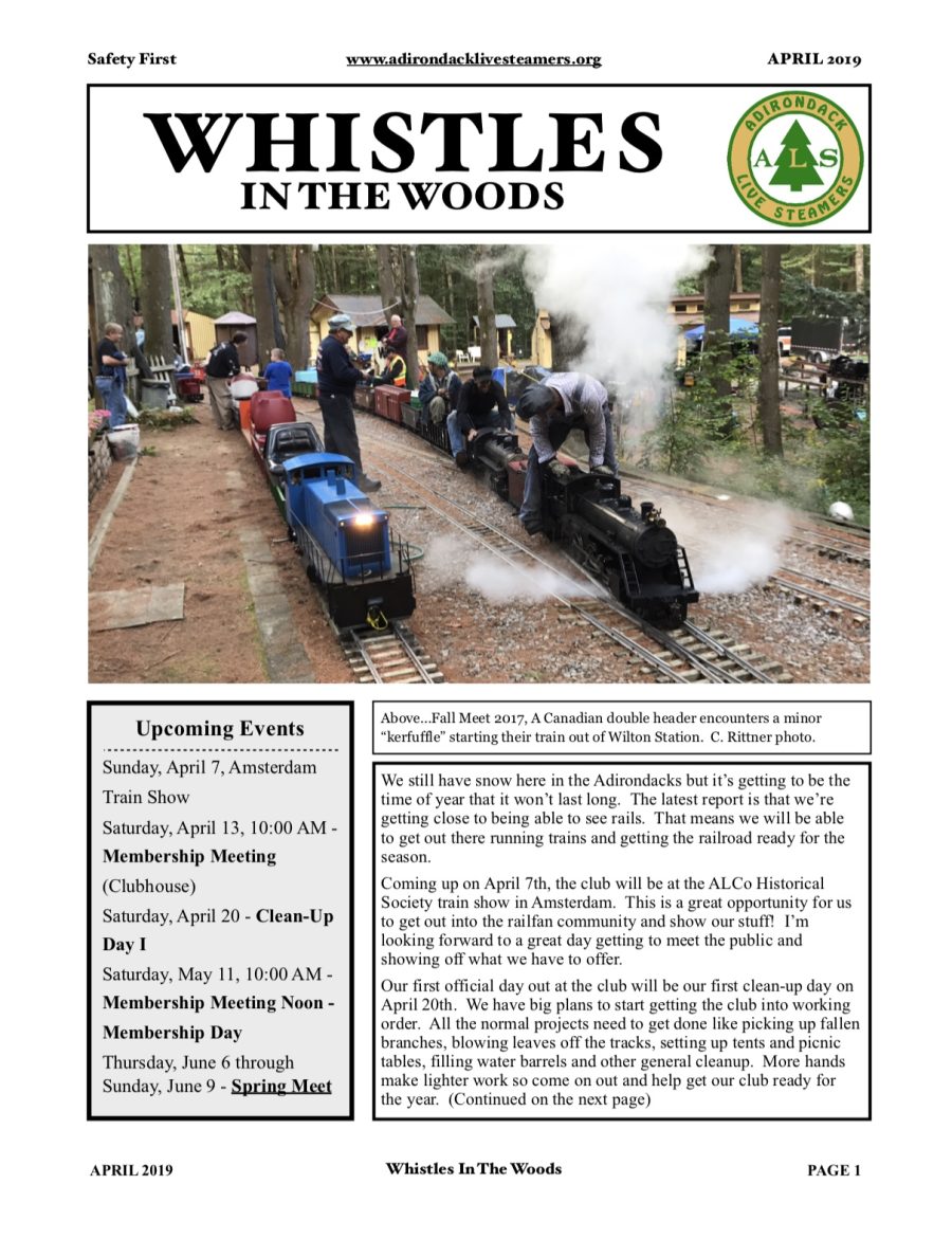 April 2019 Newsletter